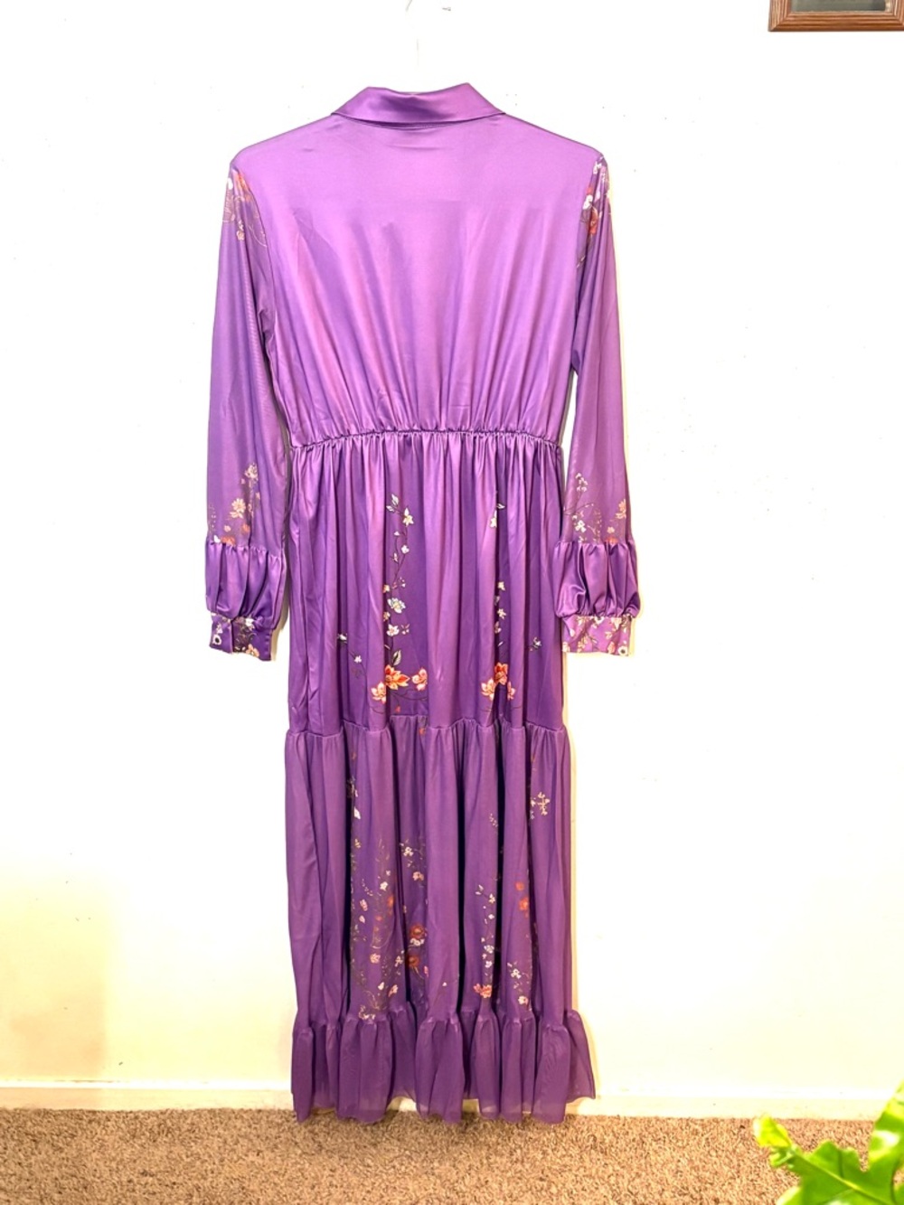 🆕Purple Boho Floral Patterned Maxi Dress - Women. Size L. NWT. - Picture 11 of 13